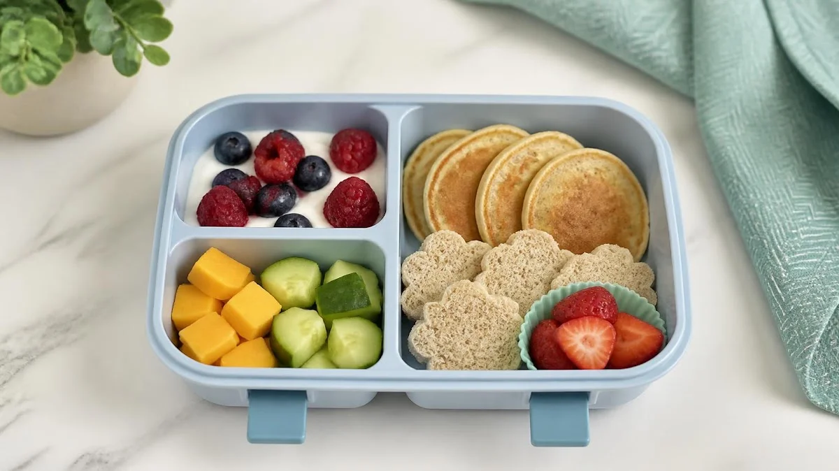 Complete filled toddler bento box