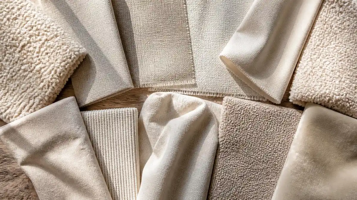 Soft fabric swatches for texture comparison