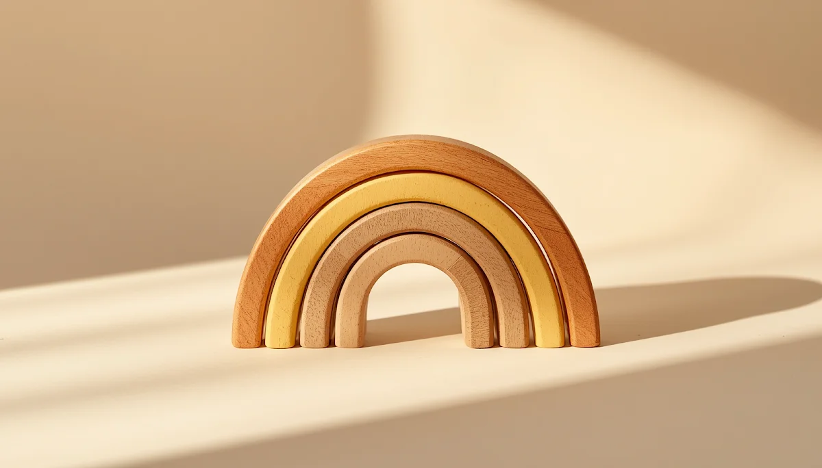 Wooden rainbow stacking toy