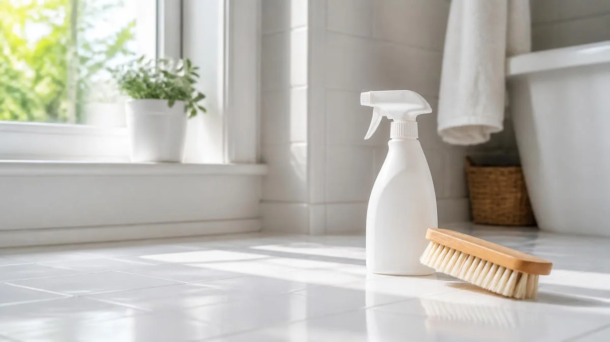 Simple bathroom cleaning setup
