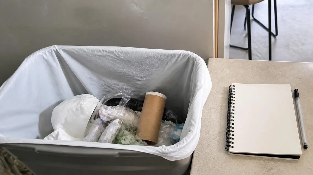 Kitchen bin with everyday household waste
